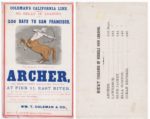 Clipper Ship Sailing Card for the Archer.