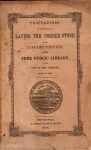 Proceedings on the Occasion of Laying the Corner-Stone of the Library Edifice for the New Bedford Free Public Library... August 28